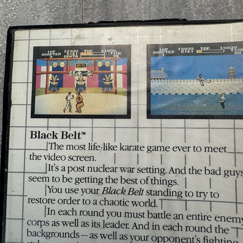 Black Belt (Sega Master System, 1986) No Manual - Tested - Picture 7 of 7